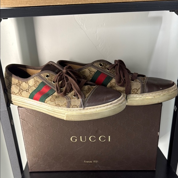 Gucci monogram Green/ red design women Sneakers - Picture 1 of 7